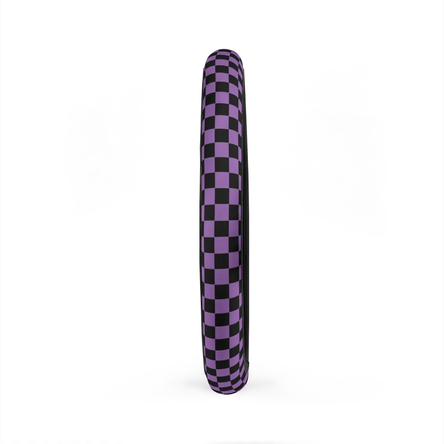 Black & Purple Checkered Steering Wheel Cover