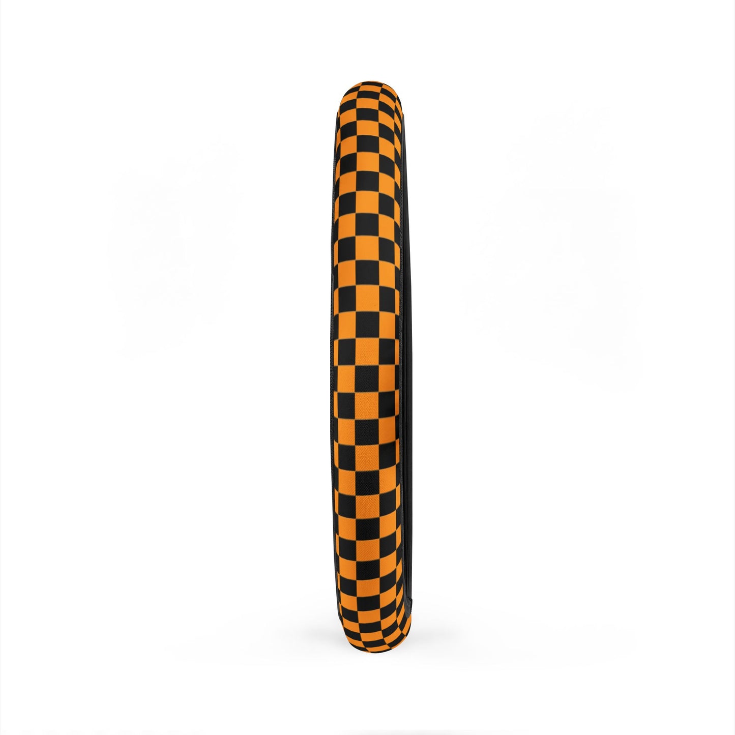 Black & Orange Checkered Steering Wheel Cover