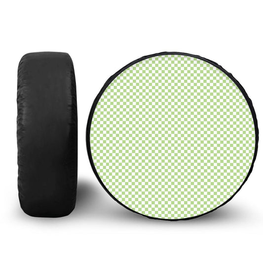 White & Green Mini Checkered Spare Tire Cover