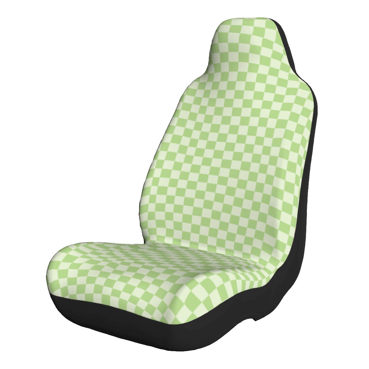 Green Checkered Car Seat Covers - Set of 2