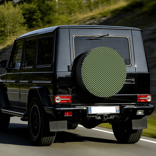 Black & Green Mini Checkered Spare Tire Cover