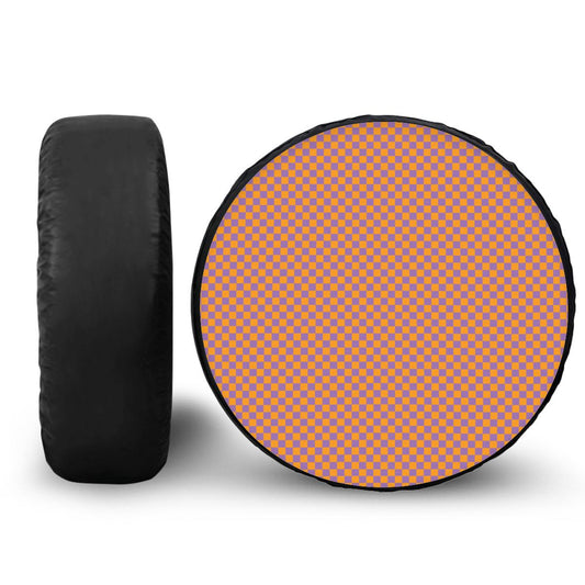 Orange & Purple Mini Checkered Spare Tire Cover