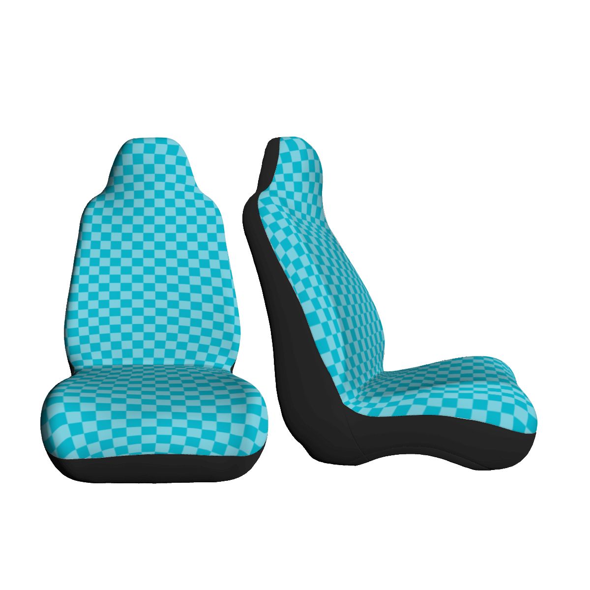 Blue Checkered Car Seat Covers - Set of 2