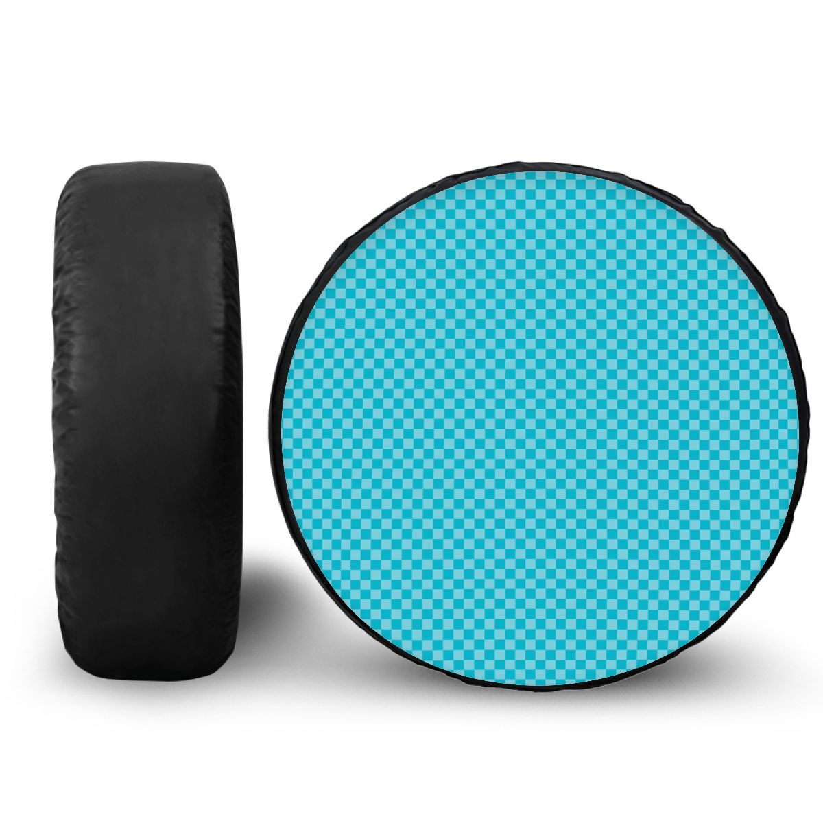 Blue Mini Checkered Spare Tire Cover