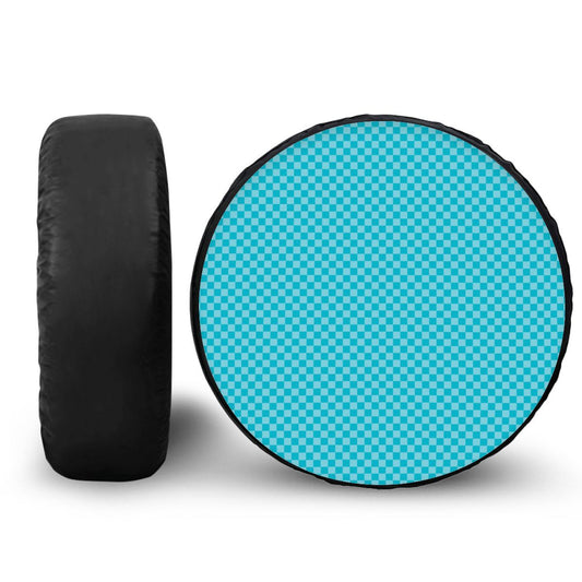 Blue Mini Checkered Spare Tire Cover