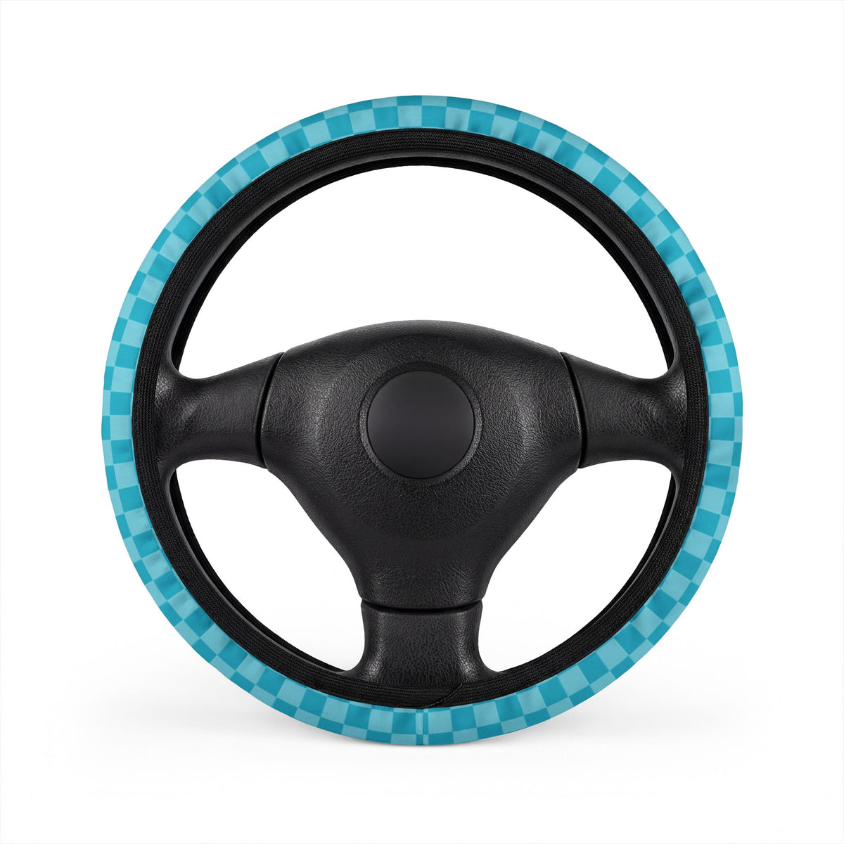 Blue Checkered Steering Wheel Cover