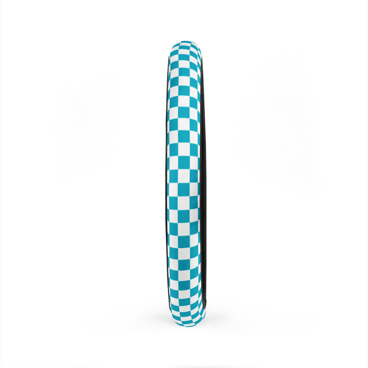 White & Blue Checkered Steering Wheel Cover