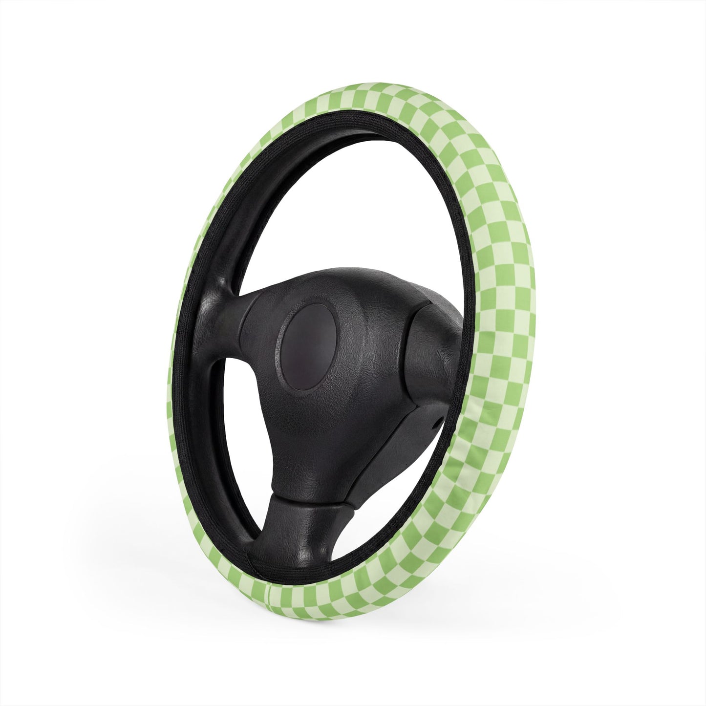 Green Checkered Steering Wheel Cover