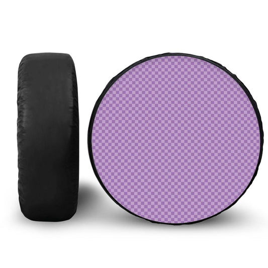 Purple Mini Checkered Spare Tire Cover