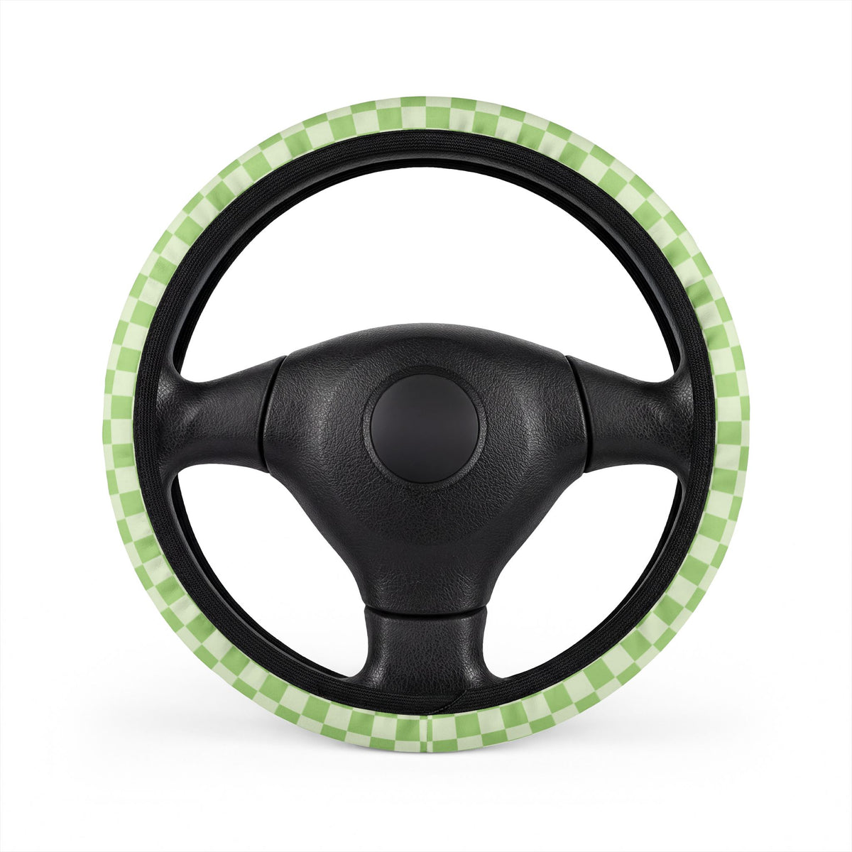 Green Checkered Steering Wheel Cover