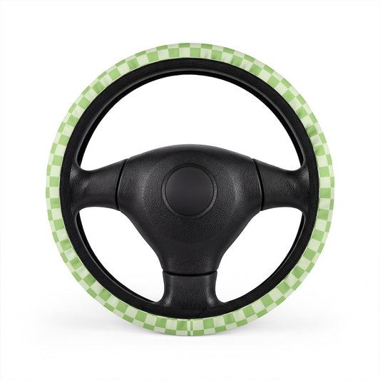 Green Checkered Steering Wheel Cover