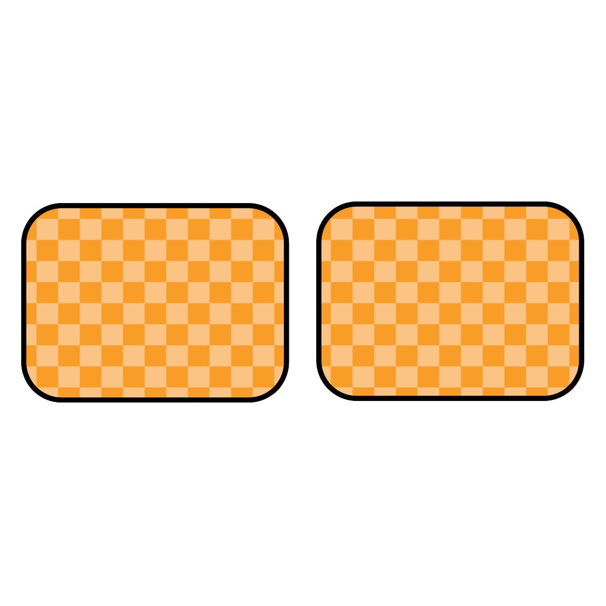 Orange Checkered Car Mats - Set of 2 - Rear