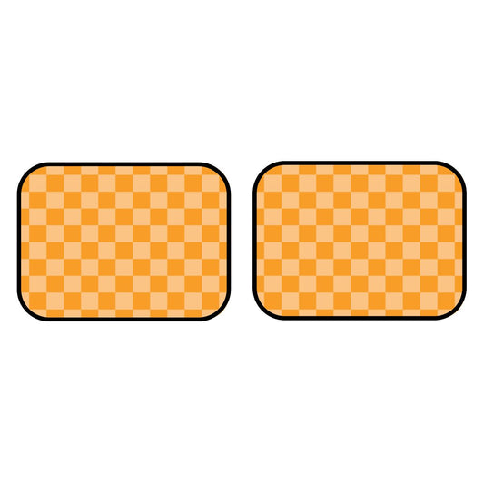 Orange Checkered Car Mats - Set of 2 - Rear