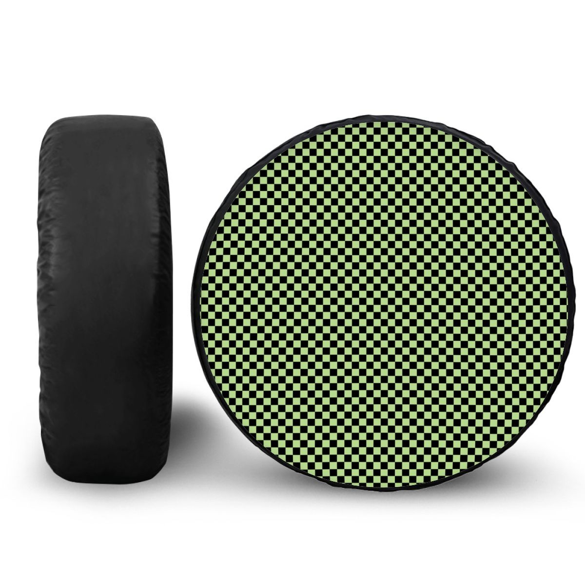 Black & Green Mini Checkered Spare Tire Cover