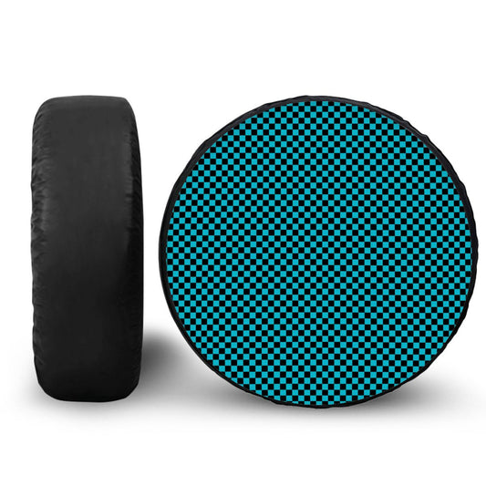 Black & Blue Mini Checkered Spare Tire Cover