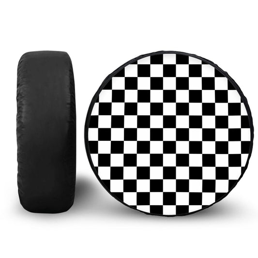 Black & White Checkered Spare Tire Cover