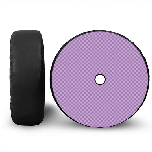 Purple Mini Checkered Spare Tire Cover with Camera Hole