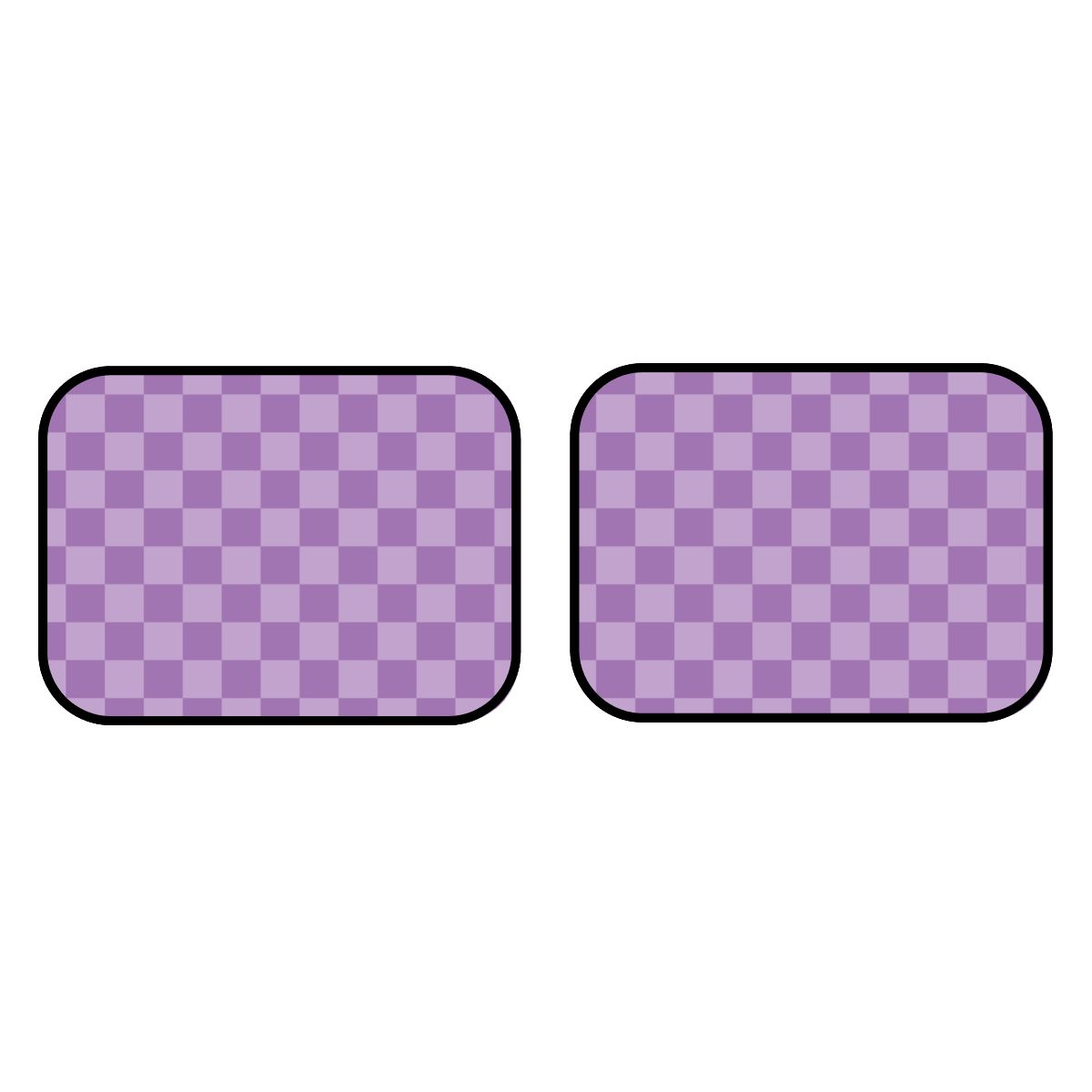 Purple Checkered Car Mats - Set of 2 - Rear