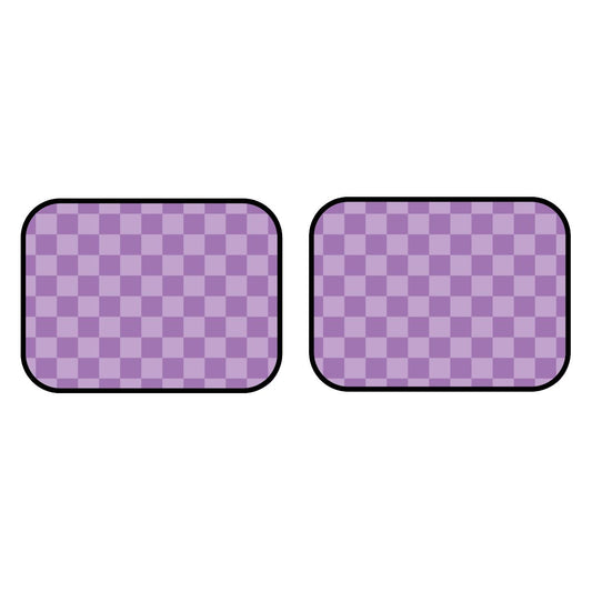 Purple Checkered Car Mats - Set of 2 - Rear