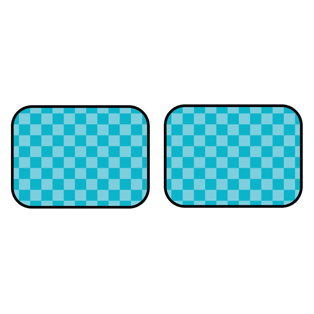 Blue Checkered Car Mats - Set of 2 - Rear