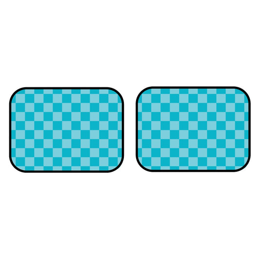 Blue Checkered Car Mats - Set of 2 - Rear