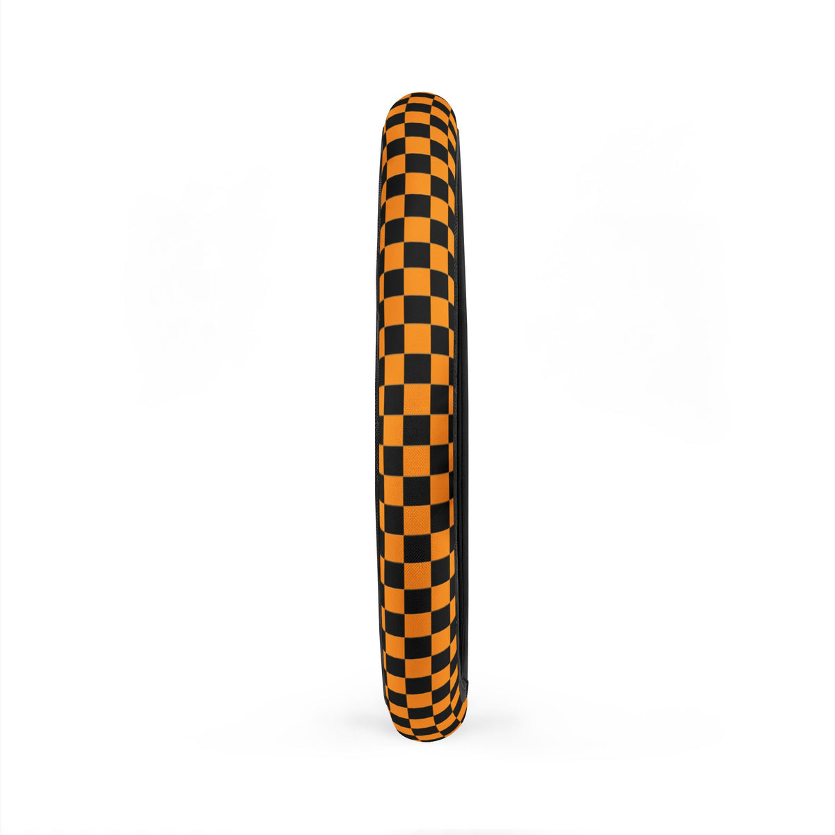 Black & Orange Checkered Steering Wheel Cover
