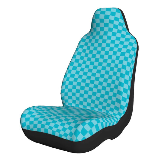 Blue Checkered Car Seat Covers - Set of 2