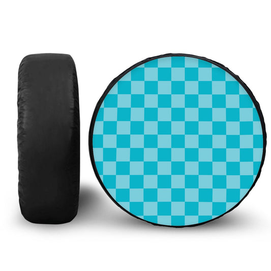 Blue Checkered Spare Tire Cover