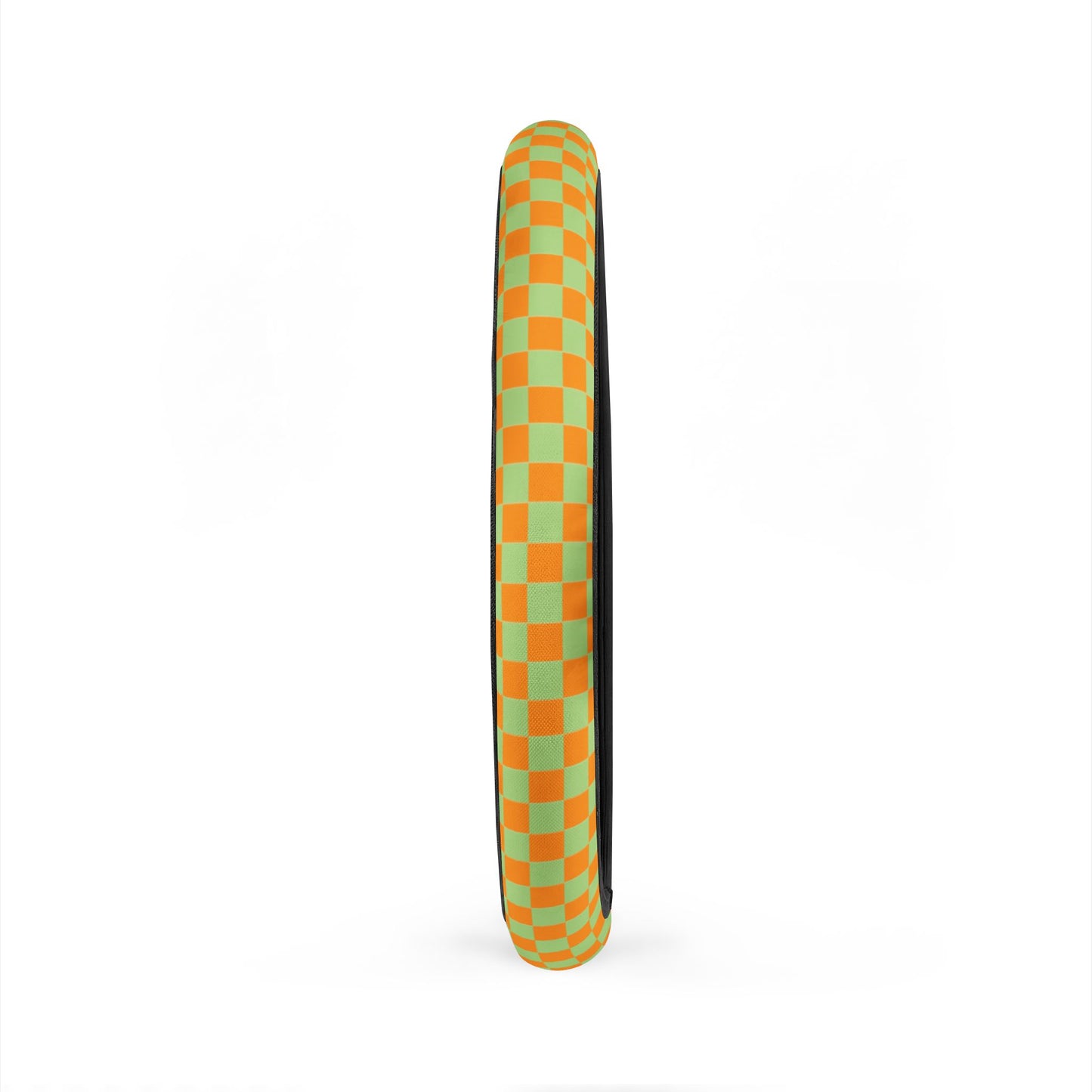 Orange & Green Checkered Steering Wheel Cover
