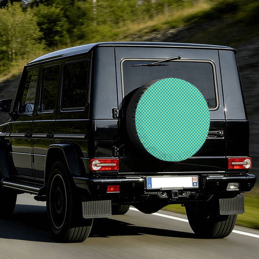 Blue & Green Mini Checkered Spare Tire Cover