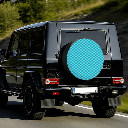 Blue Mini Checkered Spare Tire Cover