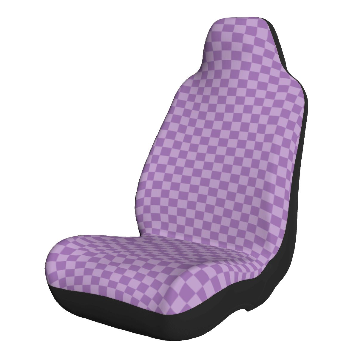 Purple Checkered Car Seat Covers - Set of 2