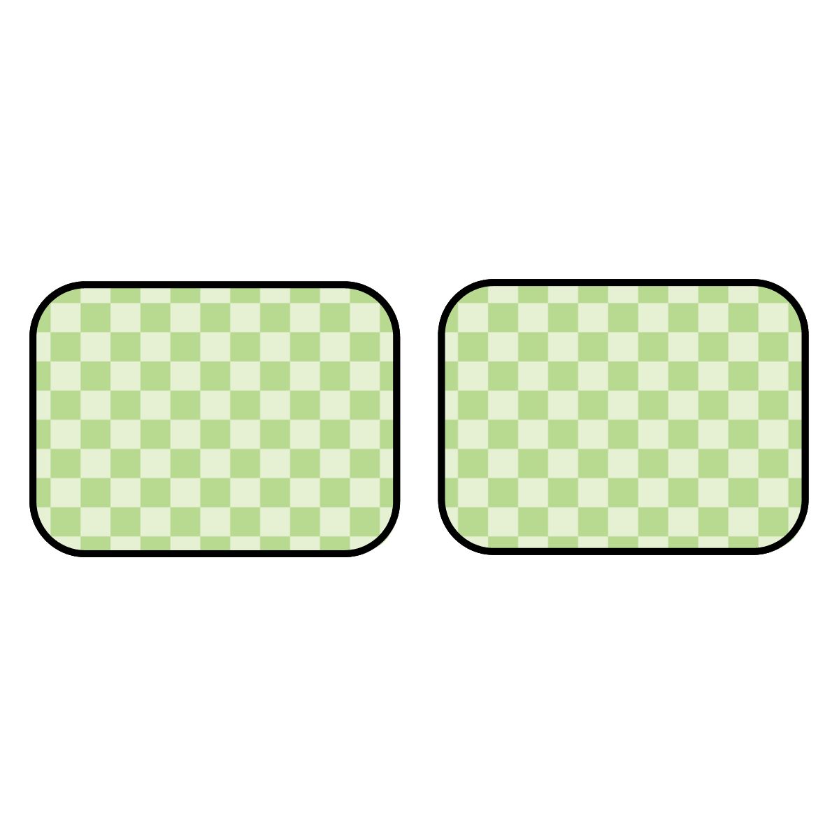Green Checkered Car Mats - Set of 2 - Rear