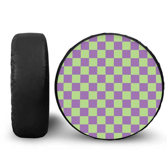 Purple & Green Checkered Spare Tire Cover