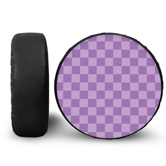 Purple Checkered Spare Tire Cover