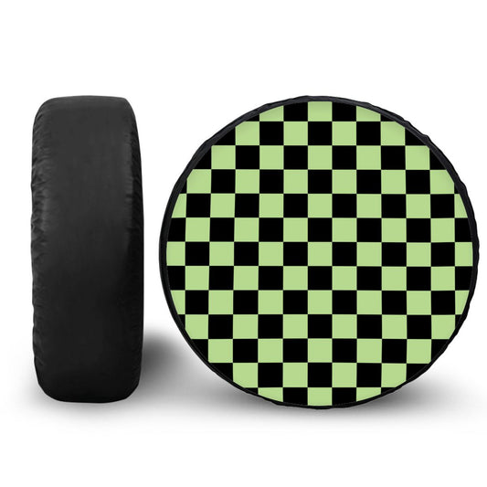 Black & Green Checkered Spare Tire Cover