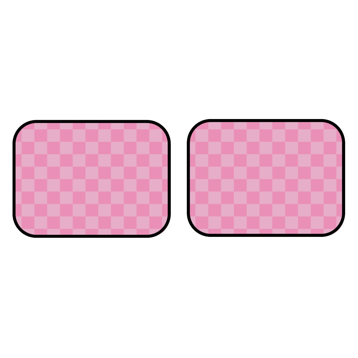 Pink Checkered Car Mats - Set of 2 - Rear