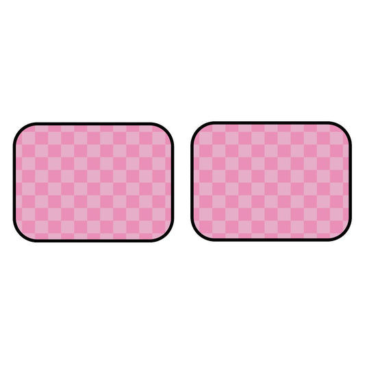 Pink Checkered Car Mats - Set of 2 - Rear