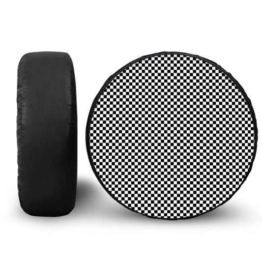 Black & White Mini Checkered Spare Tire Cover